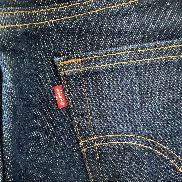 Vintage Levi’s 517 Bootcut Jeans Rigid Dark Wash Denim 90s Retro Hemmed Mens 34 - Picture 9 of 12